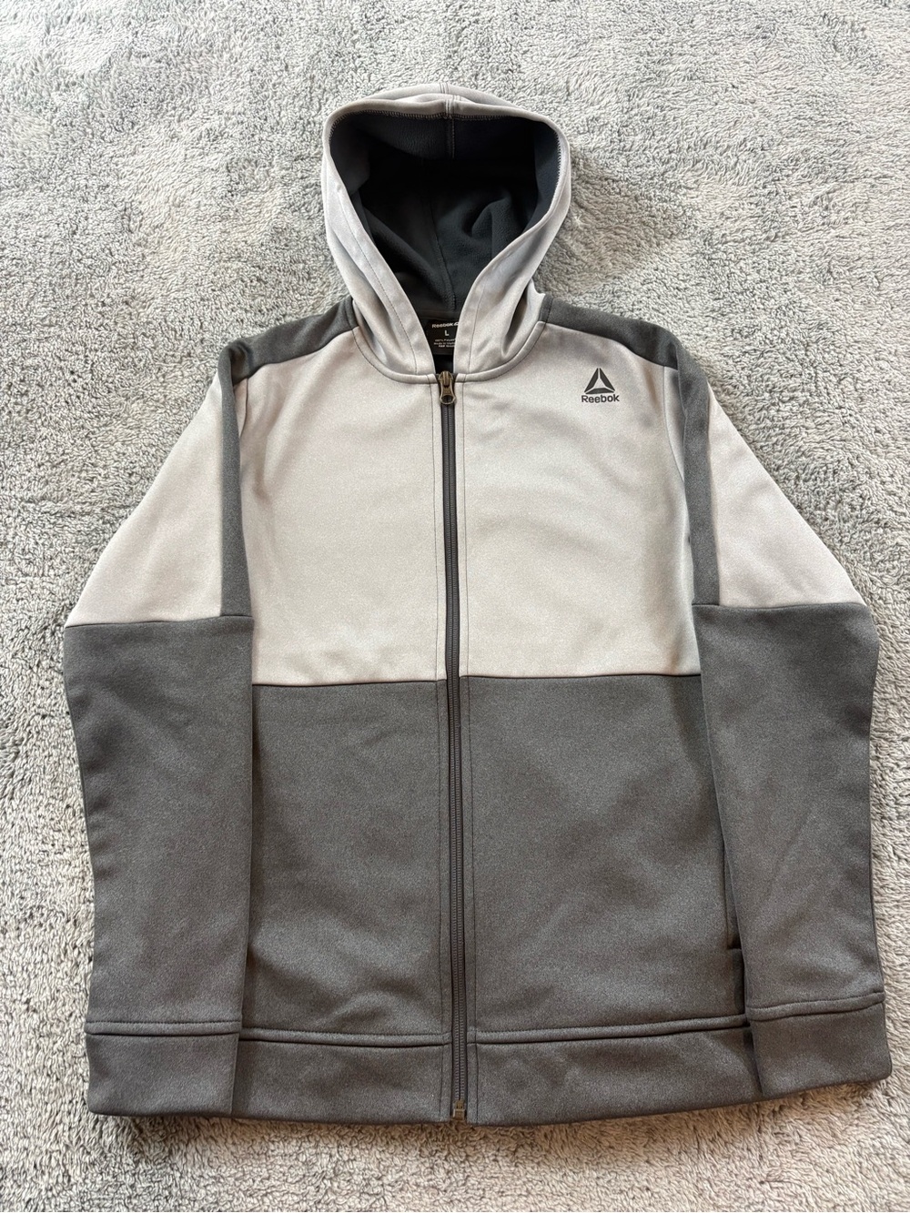 Reebok Two-Tone Gray Hooded Zip Jacket for boys